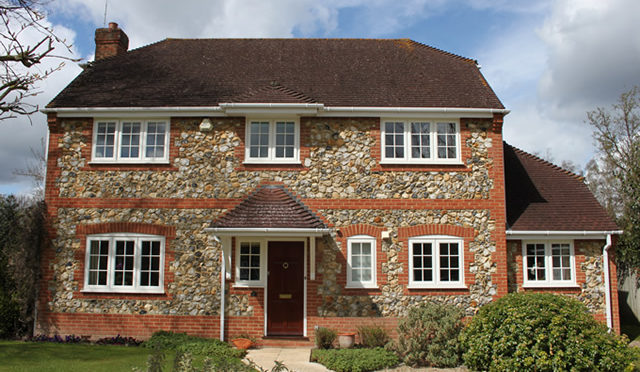 White Wood Effect upvc with Traditional Georgian Design